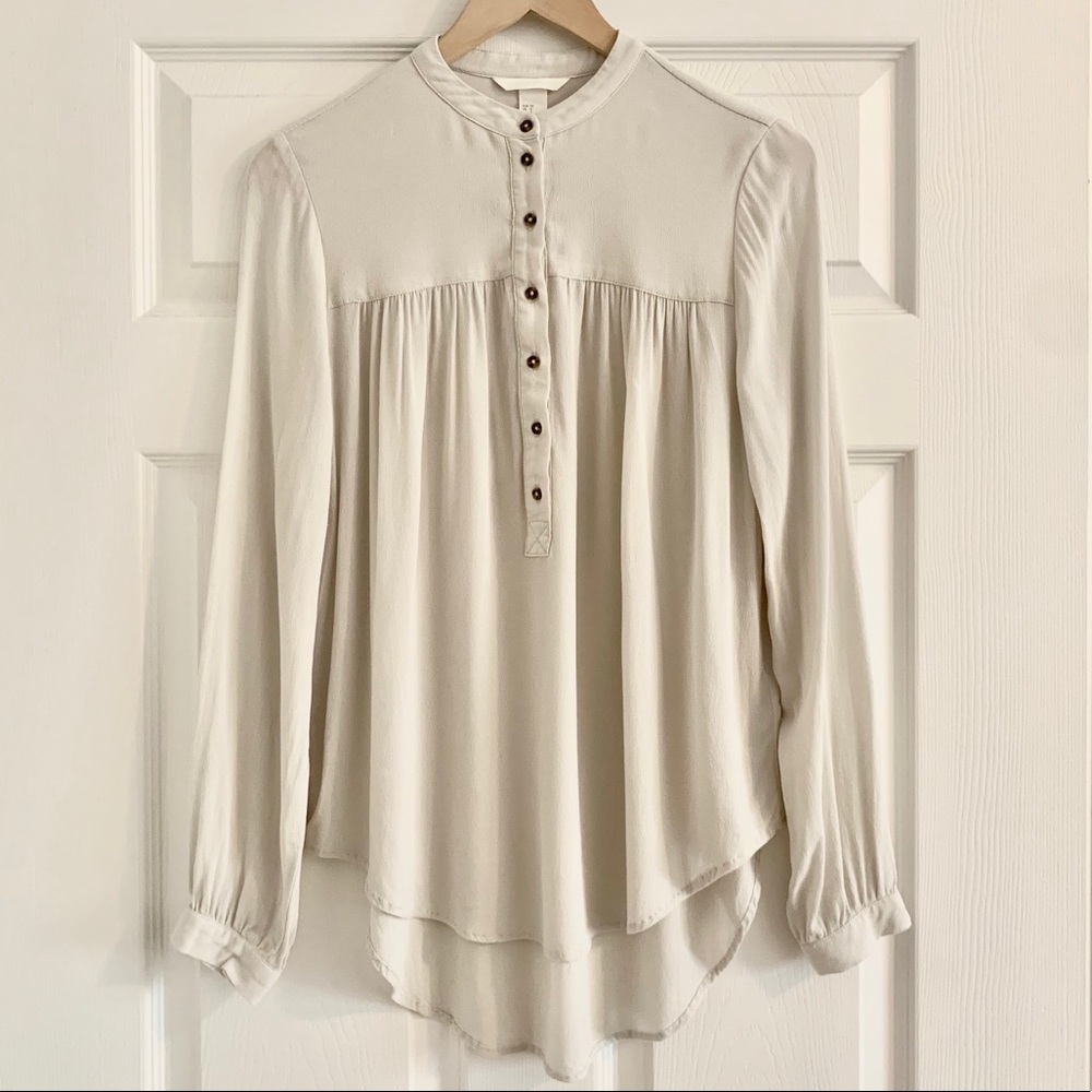H&M Oatmeal Long Sleeve Blouse